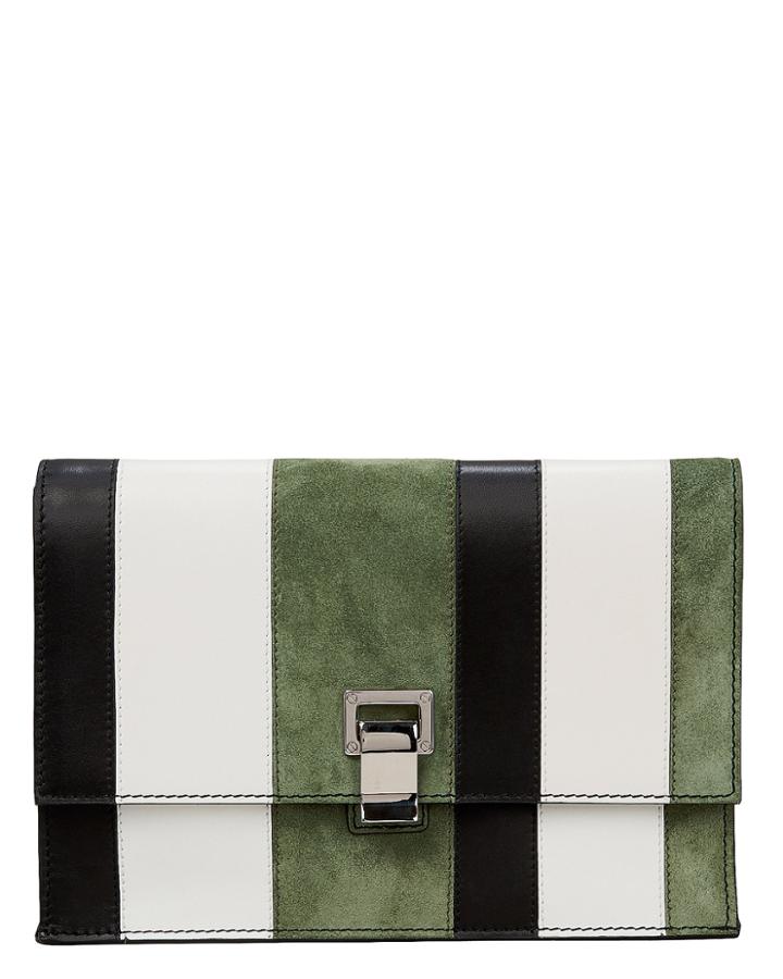 Proenza Schouler Leather Patchwork Bag Green/white/black 1size