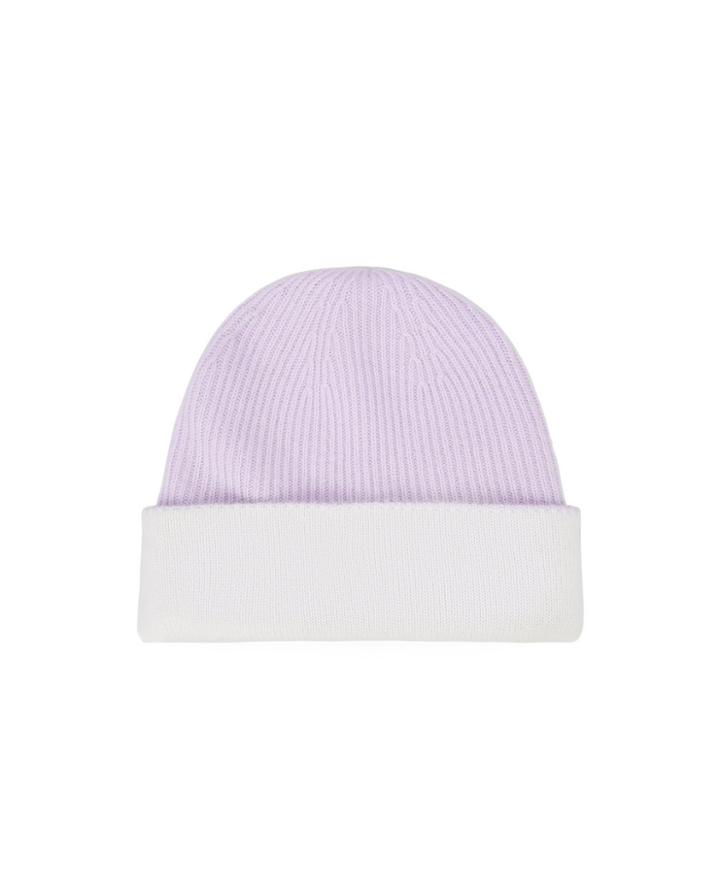 Exclusive For Intermix Intermix Reversible Beanie Light Purple/ivory 1size