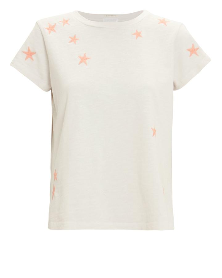 Mother Boxy Goodie Star T-shirt White/peach L