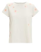 Mother Boxy Goodie Star T-shirt White/peach L