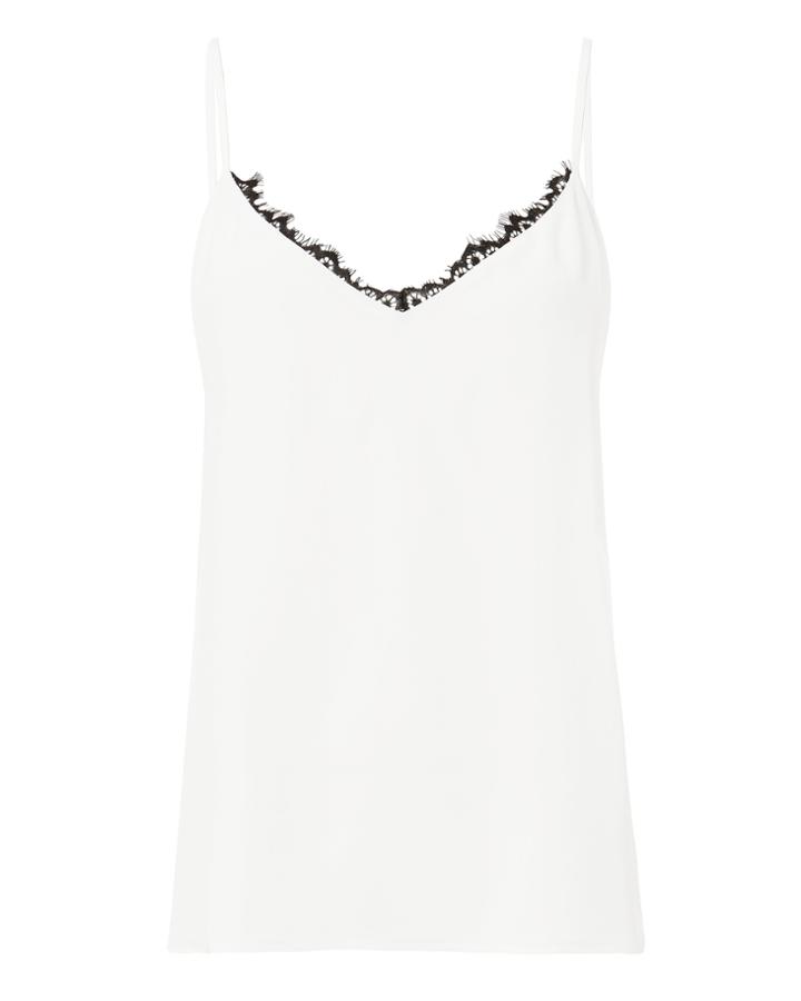 L'agence Lia Lace Trim Camisole Black/white M