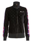 Champion Velour Track Zip Jacket Black/red/blue P
