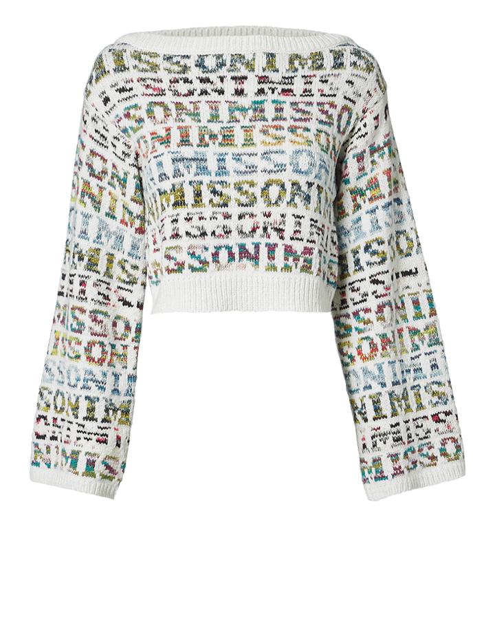 Missoni Logo Cropped Sweater White 38