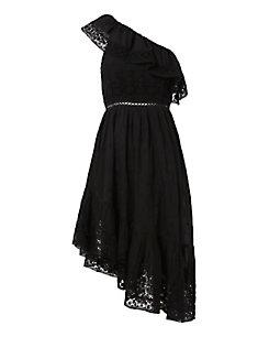 Love Shack Fancy Pamela One Shoulder Ruffle Dress