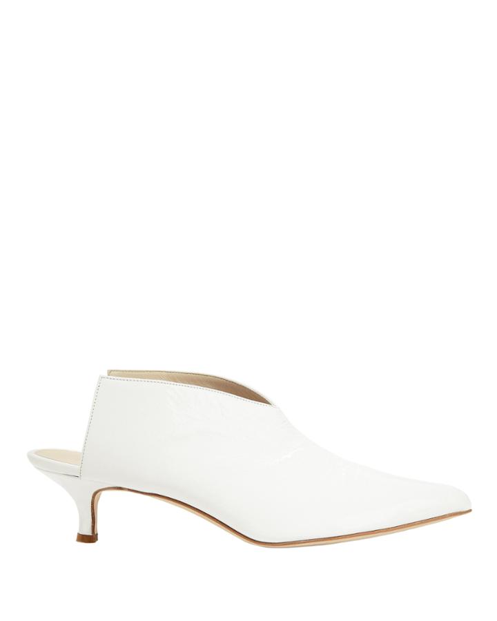 Tibi Jase Patent Leather Mules White 36