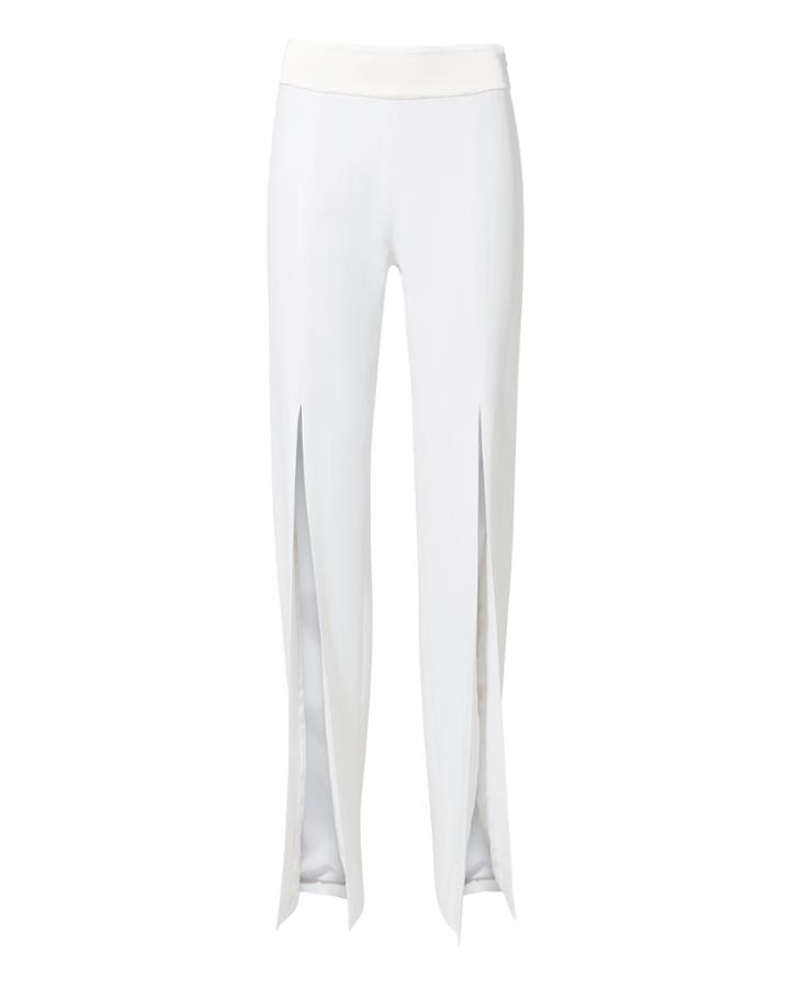Jonathan Simkhai Front Slit White Pants White 6