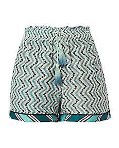 Talitha Zig Zag Print Ruched Shorts