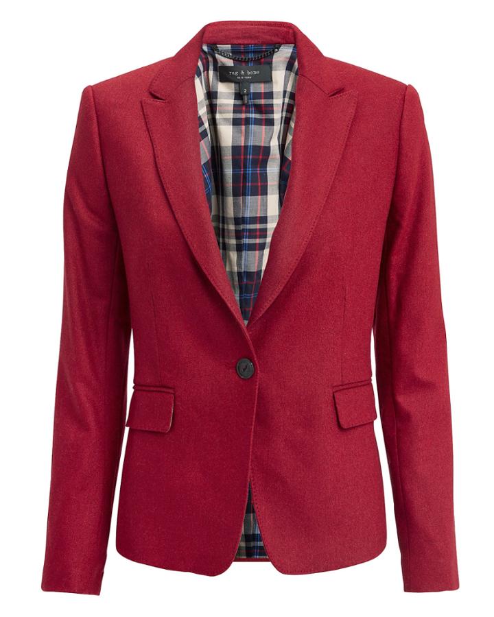 Rag And Bone Rag & Bone Lexington Blazer Red-drk 6