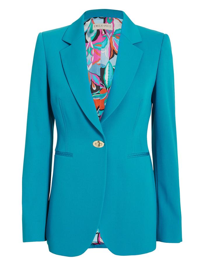 Emilio Pucci Blue Blazer Blue-med 42