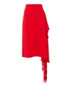 Tibi Fringe Midi Skirt Red 2
