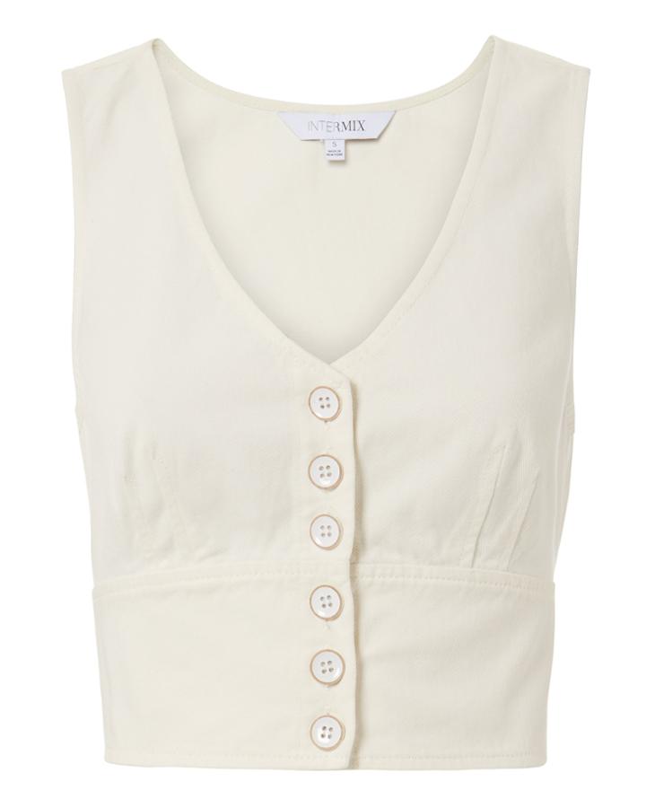 Exclusive For Intermix Intermix Vix Cotton Twill Top Ivory P