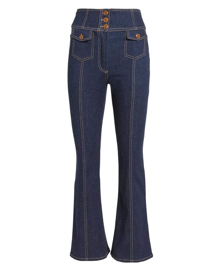 Ulla Johnson Ellis Crop Flare Jeans Denim-drk Zero