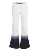 Miaou Dip-dye Wide Leg Jeans White/navy 28