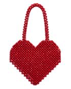 Loeffler Randall Maria Beaded Heart Bag Red 1size