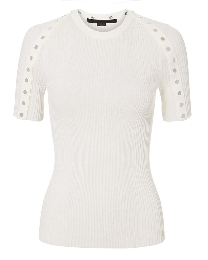 Alexander Wang Snap Sleeve Top Ivory M