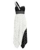 Alc A.l.c. Aurora Patchwork One Shoulder Dress Blk/wht 4