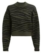 Proenza Schouler Green Tiger Stripe Sweater Green/black M