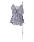 Exclusive For Intermix Davina Wrap Waist Plaid Top