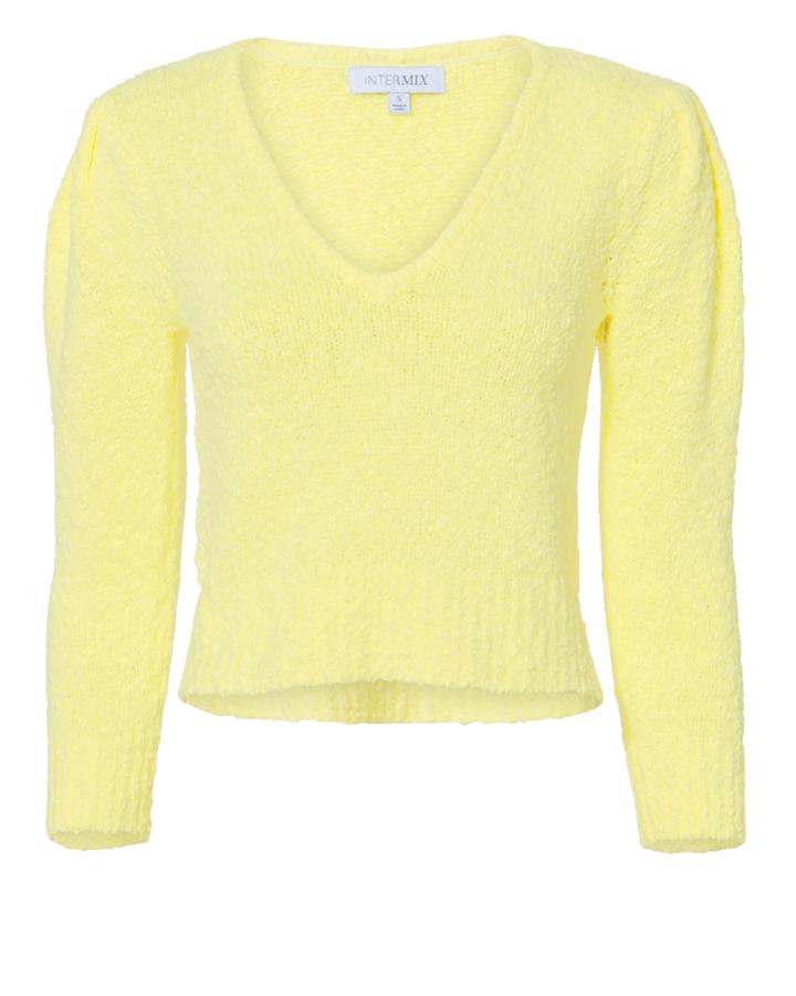 Exclusive For Intermix Intermix Janice Cropped Sweater Yellow P