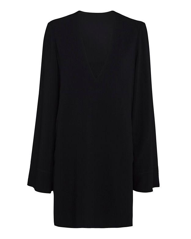 Helmut Lang Crepe V Neck Dress: Navy