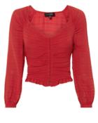 Exclusive For Intermix Intermix Lillian Shirred Blouse Red M
