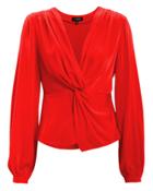 Exclusive For Intermix Intermix Dawn Silk Knot Front Top Red 2