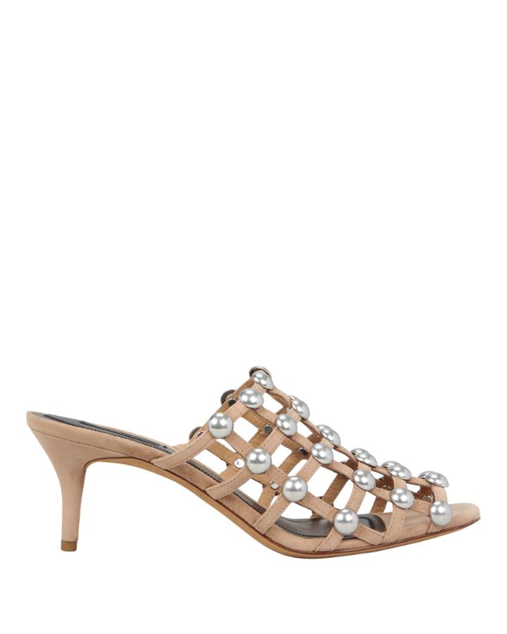 Alexander Wang Sofia Low Heel Cage Sandals Beige 36