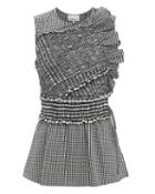 3.1 Phillip Lim Gathered Gingham Tank Blk/wht Zero