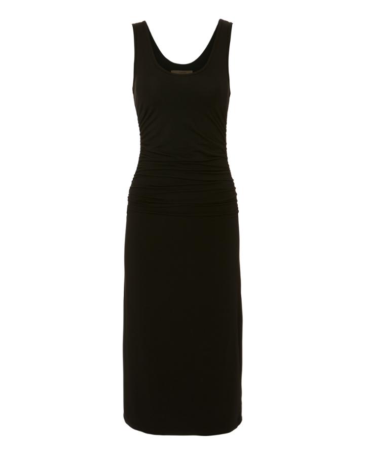 Enza Costa Racer Stripe Midi Dress Blk/wht P