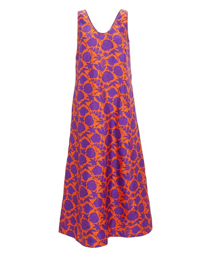 La Double J La Doublej Easy Peasy Floral Dress Orange/purple M