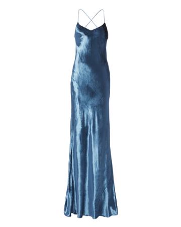 Michelle Mason Marine Velvet Bias Gown