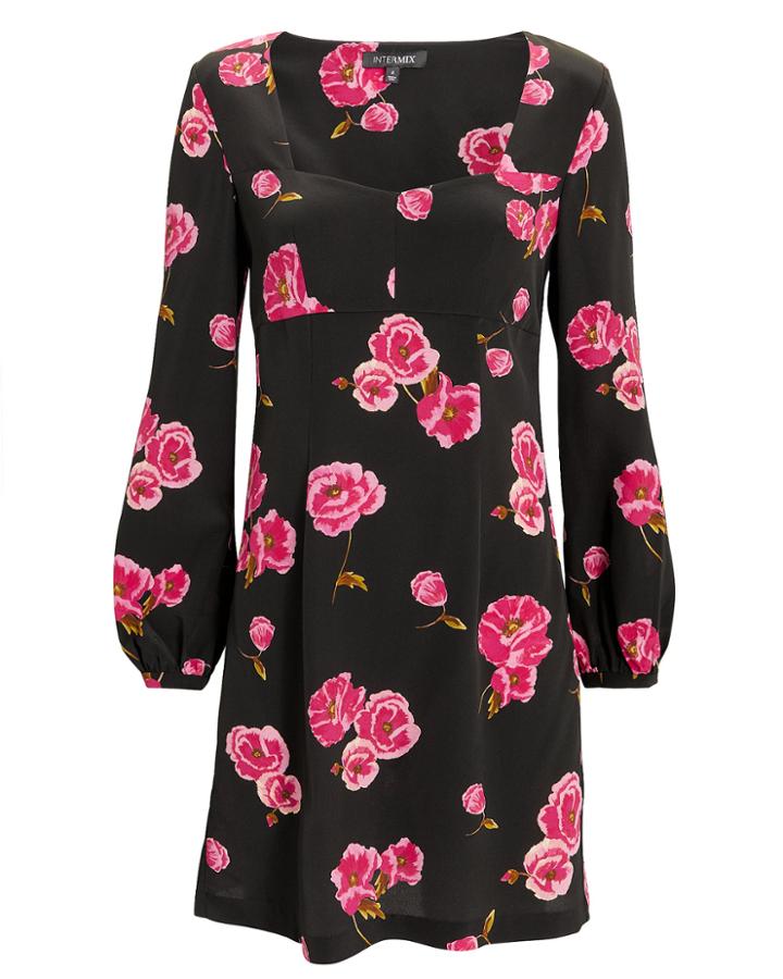 Exclusive For Intermix Intermix Bernice Floral Mini Dress Black 8