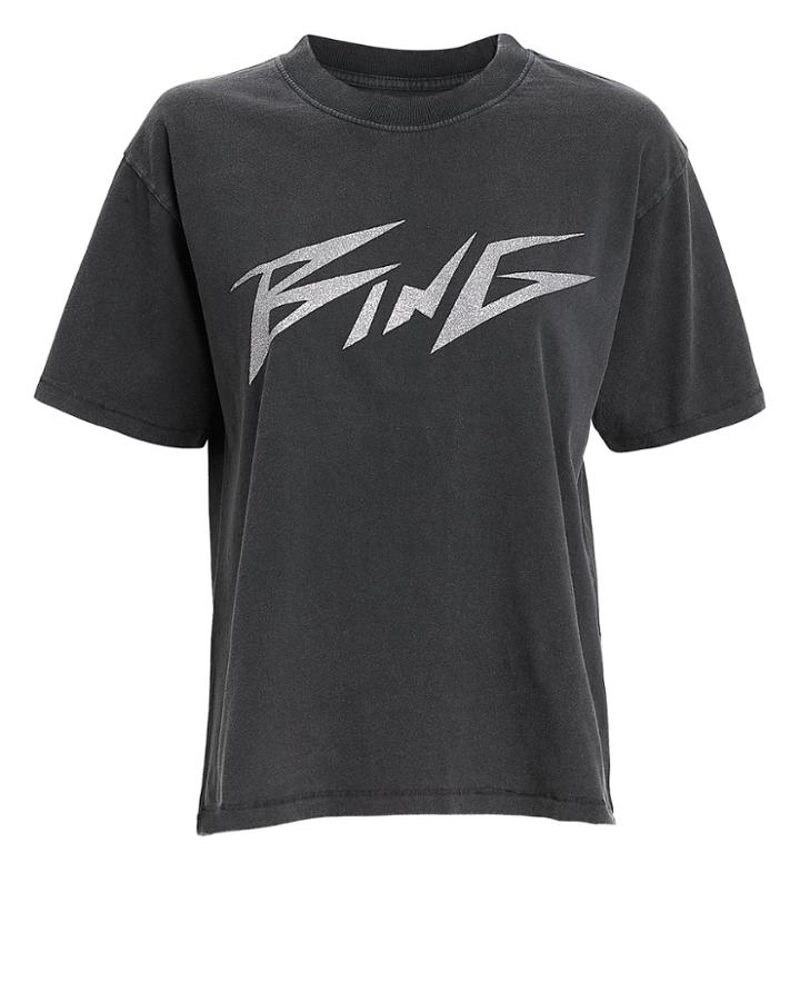 Anine Bing Bing Glitter T-shirt Black L