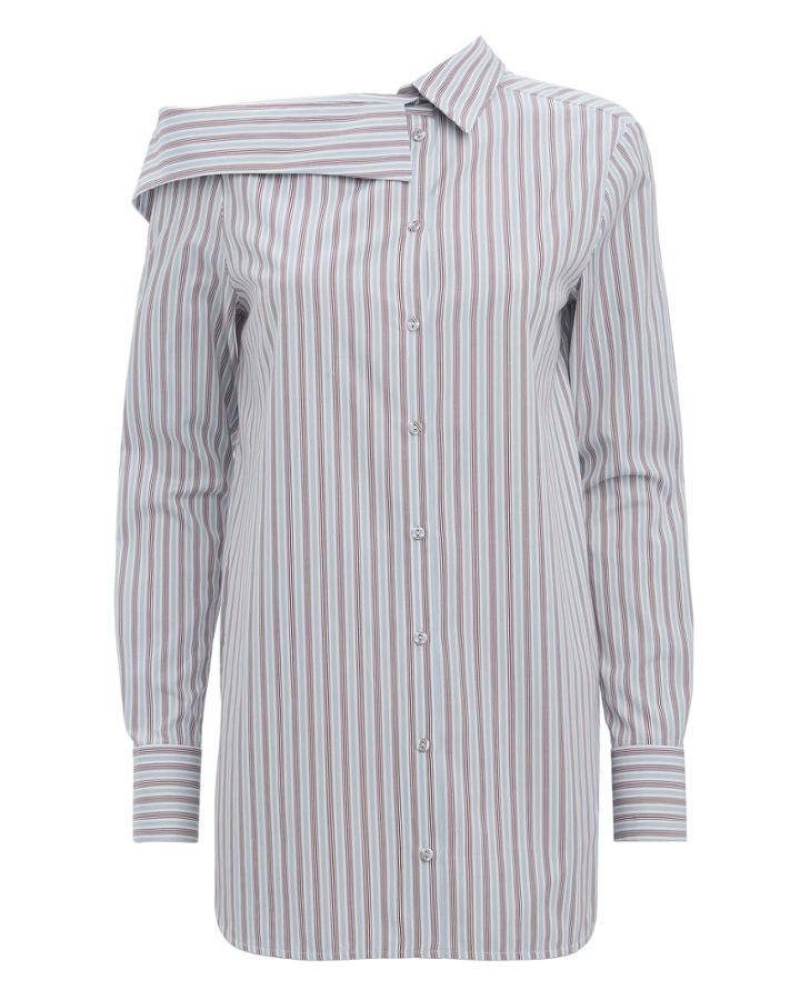 Victoria Victoria Beckham Victoria, Victoria Beckham Striped Off Shoulder Shirt White 4