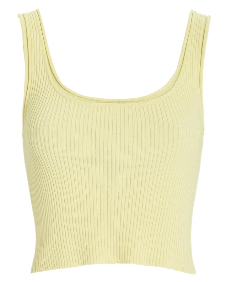 3.1 Phillip Lim Cropped Ribbed Wool-blend Tank Yellow L