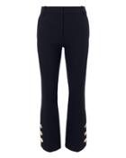 Derek Lam 10 Crosby Slit Hem Crop Flare Trousers Navy 2