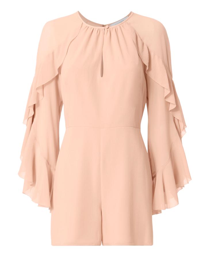 Exclusive For Intermix Molly Ruffle Sleeve Romper Nude Zero