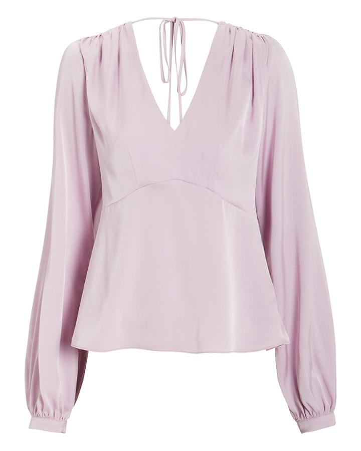 Exclusive For Intermix Intermix Rosalie Silk Crepe Blouse Lilac 8
