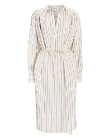 Munthe Anyway Lurex Shirt Dress Ivory/metallic Stripe 38