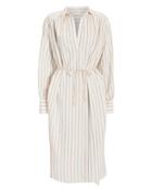 Munthe Anyway Lurex Shirt Dress Ivory/metallic Stripe 38
