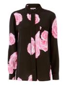 Ganni Fayette Floral Print Silk Top Pri-floral 36