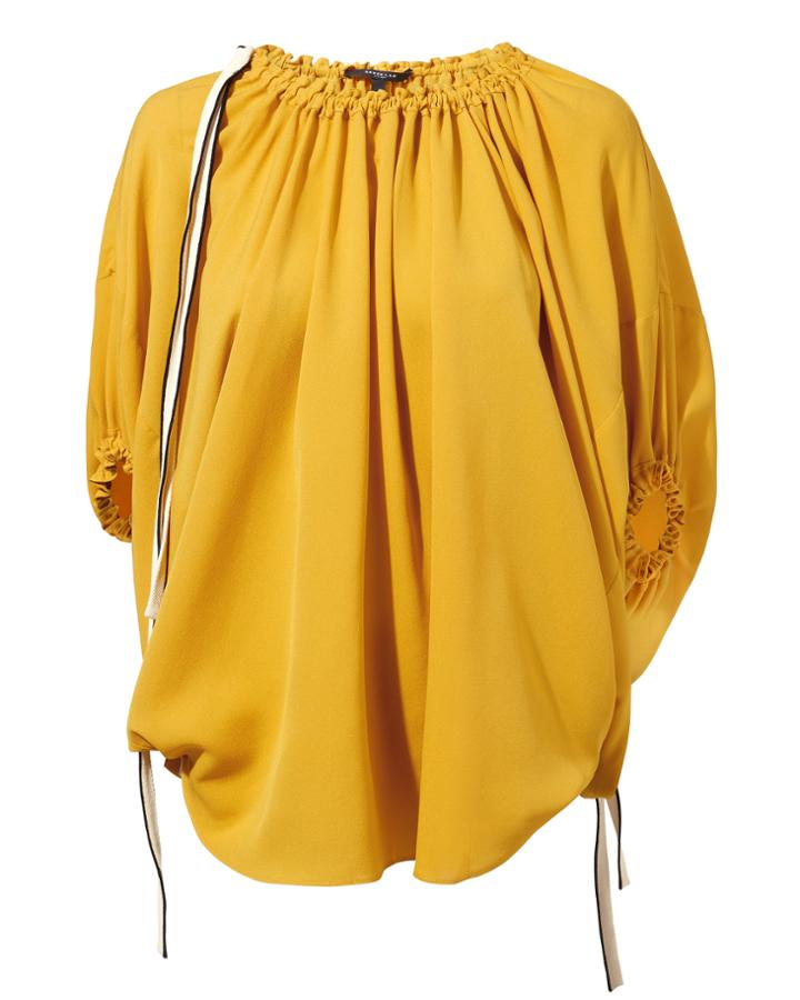 Derek Lam Drawstring Detail Balloon Blouse Mustard 38