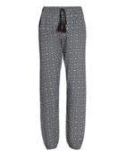 Flannel Beaded Geometric Print Pant
