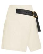 A.l.c. Cami Belted Mini Skirt Beige/black Zero