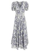 Love Shack Fancy Loveshackfancy Andy Voile Floral Dress Blue/floral 00