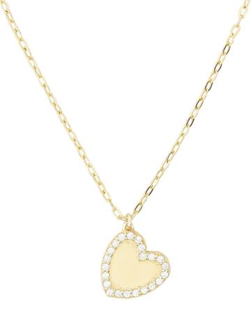 Ela Rae Jewelry Ela Rae Heart Bezel Pendant Necklace Gold 1size