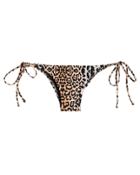 Reina Olga Love Side Tie Bikini Bottoms Brown/leopard 3