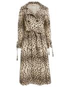 Sea Leo Leopard Double Breasted Trench Coat Leopard S