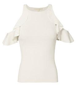 Jonathan Simkhai Ruffled Cold Shoulder Top