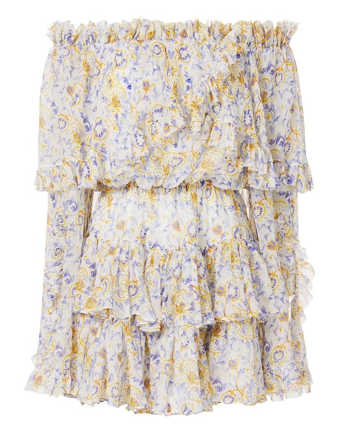 Caroline Constas Dahlia Off Shoulder Dress Blue-med M
